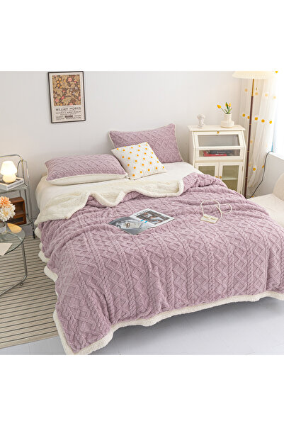 sharpdo Coral Flannel Thickened Lambswool Blanket Sofa Blanket 180*200CM