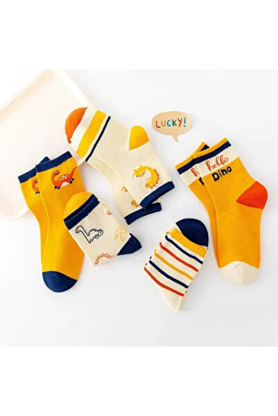 Akface 5 чифта детски чорапи с шарки на динозаври, специална серия динозаври