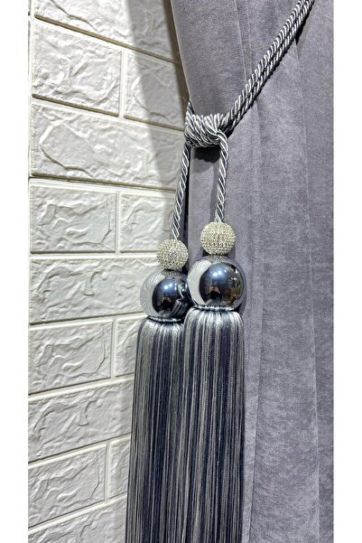 Helezoni Accesoriu pentru perdea Bracol dublu cu ciucuri Metal și piatră Lux Cortina de ridicare Cornișă Takmatik 1BUC