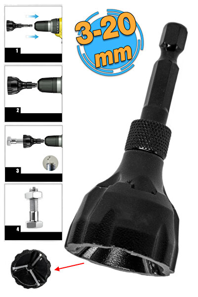 Badem10 Çapak Alma Raspa Raspası Aparatı 3-20 mm Saplı Pah Giderici 1/4 Bits ...