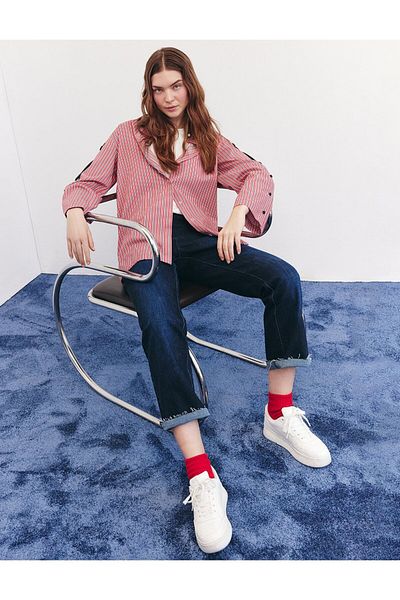 KYR Red Striped Punto Stitch Tunic