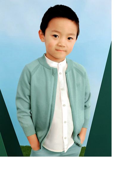 MAYORAL Boy's Green Zippered Sweatshirt 4-8 Years