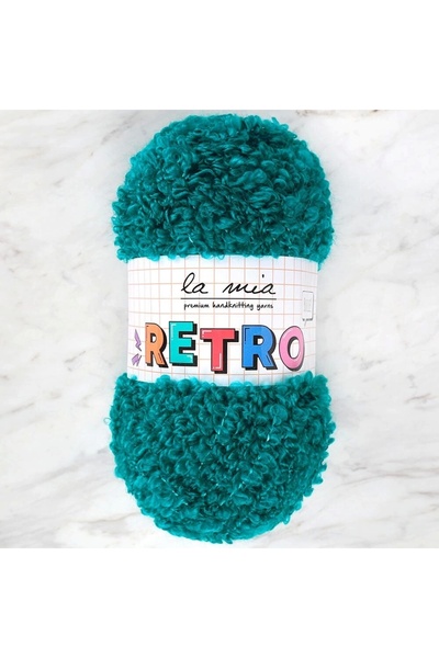 LA MİA YARNS حبل حياكة يد La Mia RETRO باللون الأخضر البترولي - LM0820