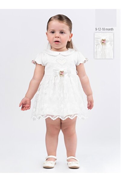 Bulşen Baby Bulşen Dantelli , Tüllü Kız Bebek Elbisesi