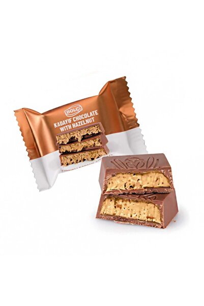 Bolçi Dubai Çikolatası Fındıklı Kadayıf Dolgulu Sütlü Kare Çikolata 16g 10'lu