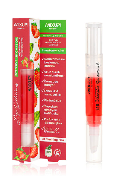 Mixup Lip Delicious Tinted Lip Oil Blushing Pink (Çilek) 6Ml |Nemlendirici,On...
