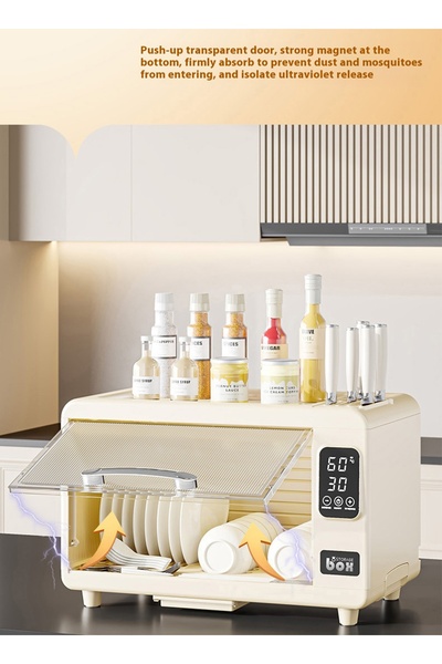 sharpdo Household Multi-Functional Kitchen Dish Storage Cabinet, Tableware Cupboard Dust-Proof Cabinet