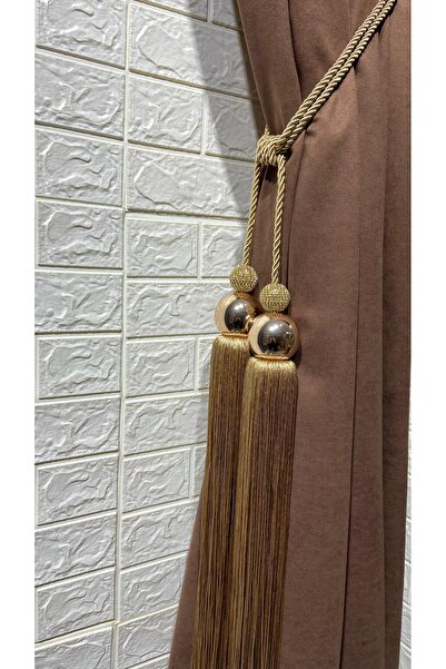 Helezoni Accesoriu pentru perdea Bracol dublu cu ciucuri Metal și piatră Lux Cortina de ridicare Cornișă Takmatik 1BUC