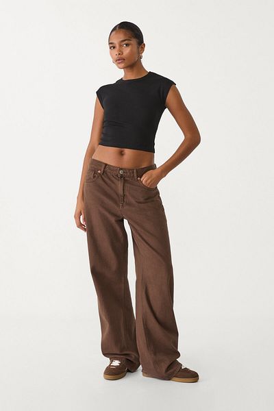 Stradivarius Basic fitted cropped T-shirt