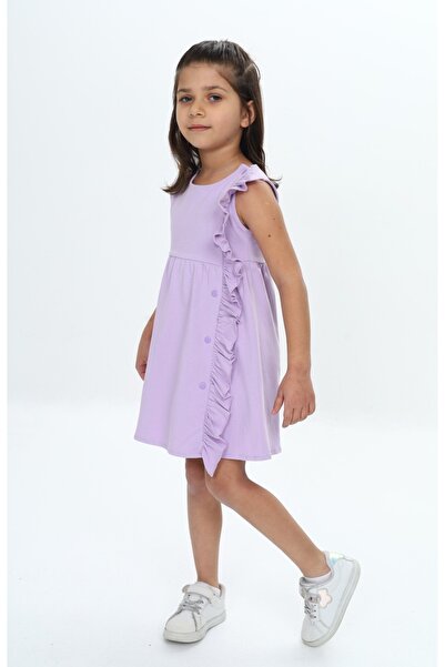 Toontoy Girl's Ruffle and Snap Detailed Dress