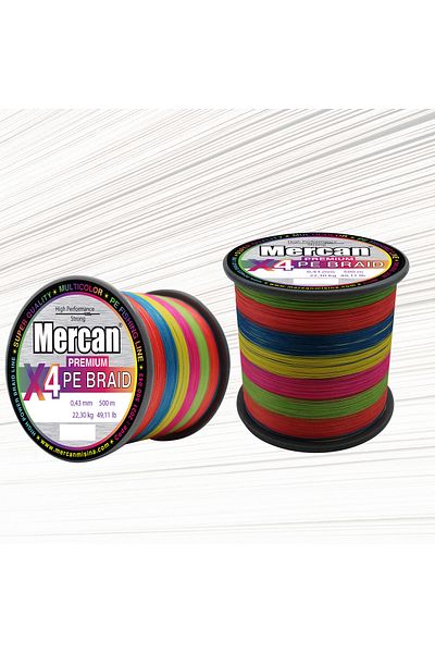 Mercan Platinum X4 500m Multicolour Pe Braid - Fish Tape