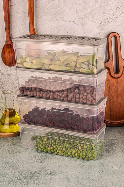 Poomy 4 Deep Refrigerator Organizer Set, Storage and Microwave Container