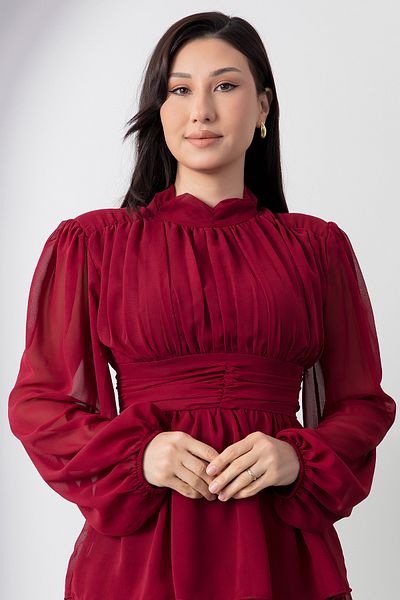 PULLIMM Fusta cu mânecă lungă Rochie din șifon NY4518
