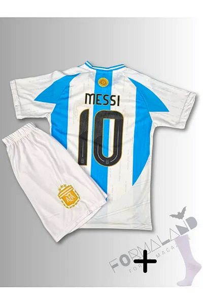 After Party COPIE - tricou de fotbal pentru copii Lionel Messi Argentina albastru-alb AG72