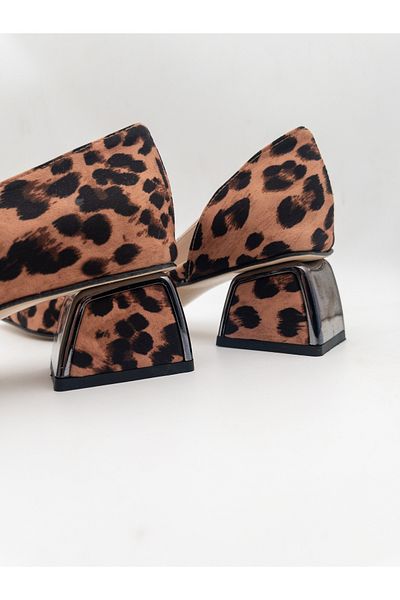 DC DONNA Pantofi cu toc clasic de 5 cm leopard de damă
