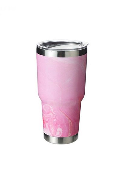 Miniso 900ml Mixed Color Design Car Steel Mug - Pink