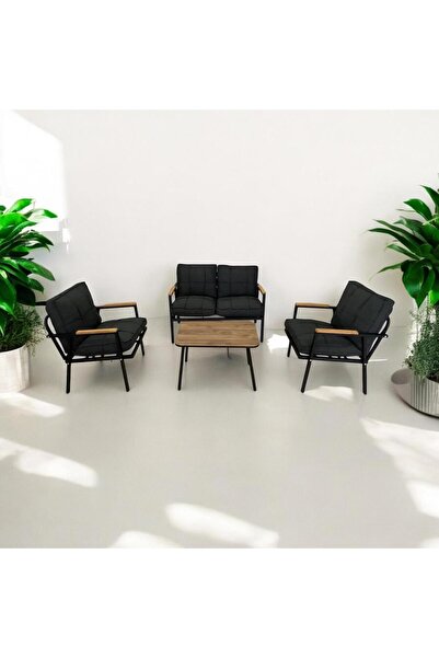 Dekoroom's Zen 2 1 1 Pofuduk Balkon Takımı, Bahçe Mobilyası, Çay Seti, Kafe Oturma Grubu, Teras Koltuk Takımı