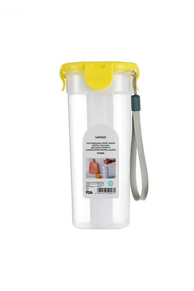 Miniso زجاجة رياضية سعة 550 مل - صفراء