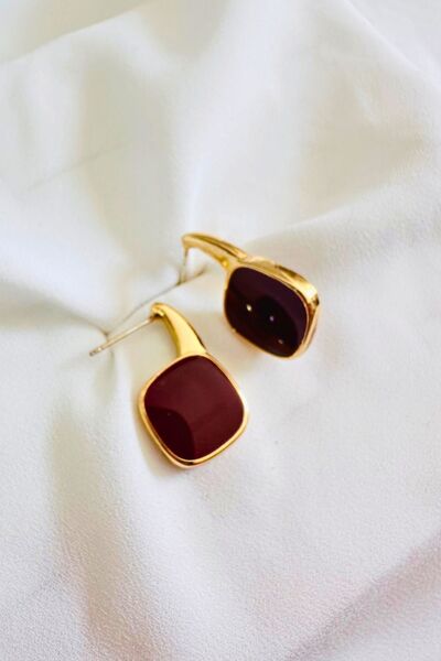 PETEK AKSESUAR MİNELİ MİNİMAL YAN KARE KÜPE