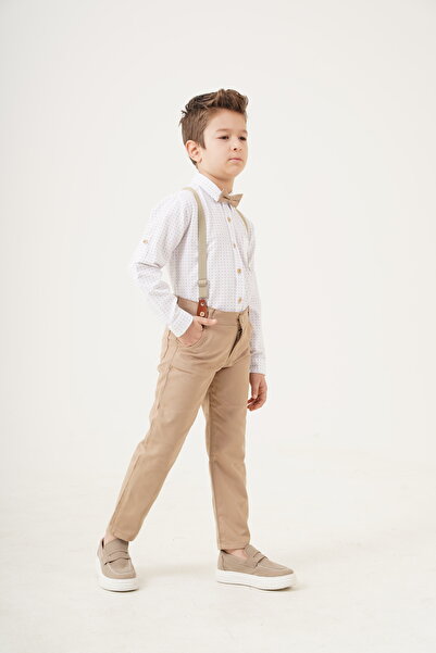 Esterella Σετ αγόρι/Πουκάμισο/Παντελόνι με Ζαρτιέρες και Παπιγιόν