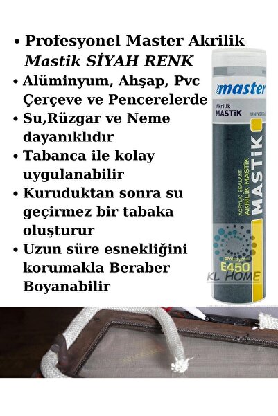 KL HOME Pro Kalite Siyah Mastik Akrilik 450gr