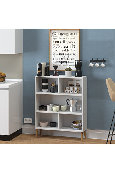 Monte Sehpa Milan  Raflı Kahve Köşesi Çok Amaçlı Mutfak Dolabı