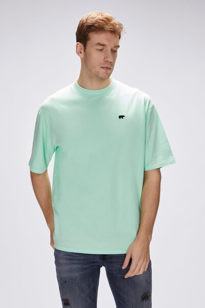Bad Bear Damon Water Green Men's Oversize T-Shirt