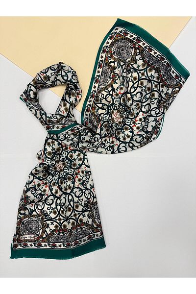 Çağrı İpek Eșarfă Call Silk cu model de lalele cu motiv otoman 25022025 -Benetton