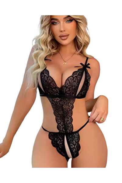 Lasirius Lasirius Μεγάλο μέγεθος Φανταστικό μαύρο δαντελένιο Babydoll Lasiriu...