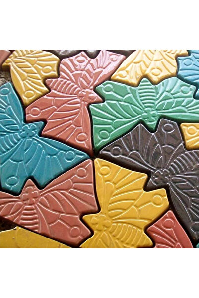 Morpanya Kelebek Kilit Parke Taşı Kalıbı Zemin Kaplama Kalıbı Bahçe Taş Kalıp Beton Kalıbı 3 Adet