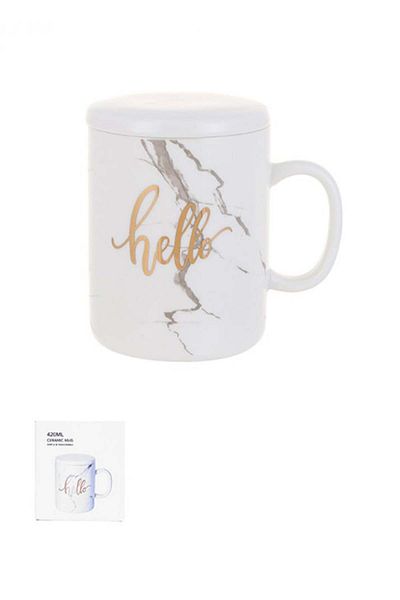 Miniso Marble Ceramic Mug 420ml - White