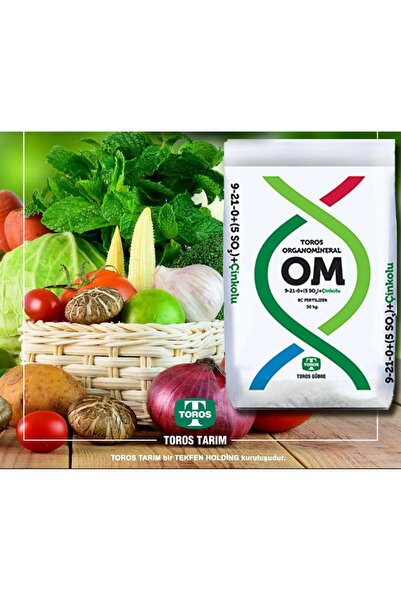 TOROS GÜBRE TOROS O.M. Organomineral 9-21-0+(5 SO3)+(1 Zn)+15 OM+10 Humik&Ful...