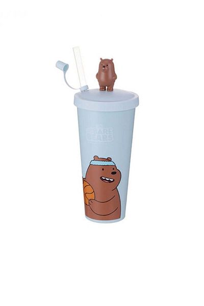 Miniso WE BARE BEARS BOTTLE WITH straw - 400 ML