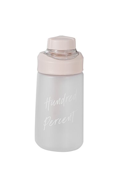 GÜZELYÜZ AVM Energy Şeffaf Beyaz Matara 450ml | Kilitli Kapak Suluk Su Şişesi Spor Öğrenci Okul Matarası