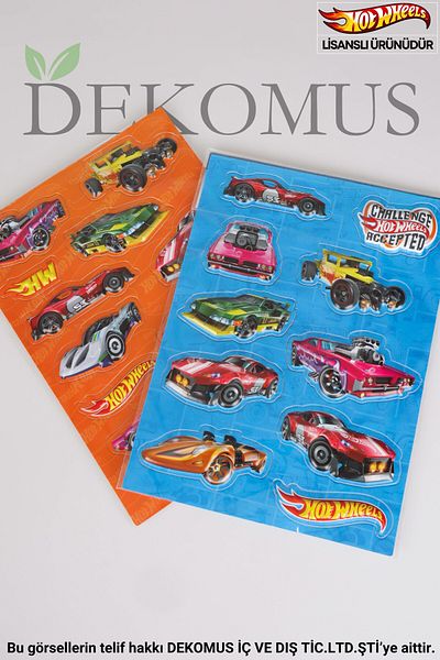 HOT WHEELS Σετ τρισδιάστατων αυτοκόλλητων "μονό" με άδεια χρήσης με Dekomus
