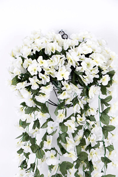 Yapay Çiçek Deposu Yapay Lüx Sarkan Menekşe 80 cm Krem