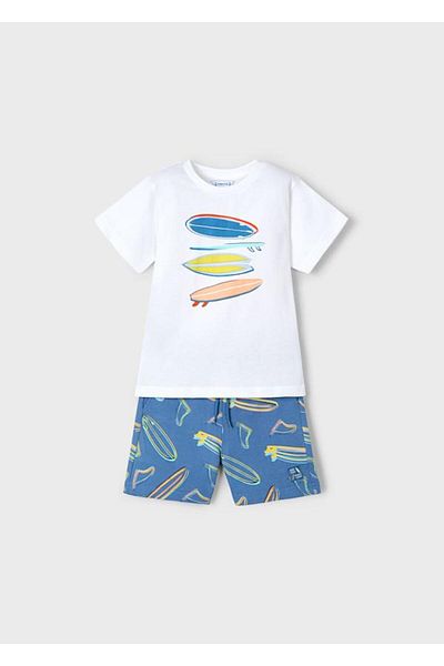 MAYORAL Boy's Printed Shorts Suit 4-8 Years White