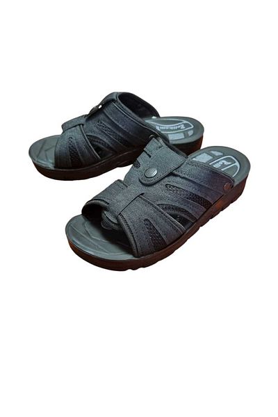 abinstore Men's Black Slippers Sandals Soft Orthopedic Padded Sole Out Slippers