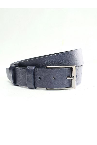 Kemerix Ζώνη 100% Γνήσιο Δέρμα 3,5 cm Navy Blue