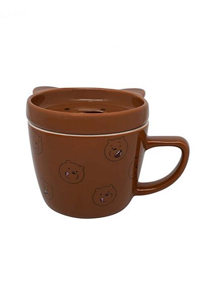 Miniso Three Bears Series Ceramic Mug with Lid 350ml - Shahab