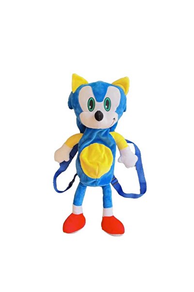 admay 3D Sonic Model Peluş Kirpi Şekil Kısa Peluş  Çanta  Oyuncak Oyuncak 60 cm