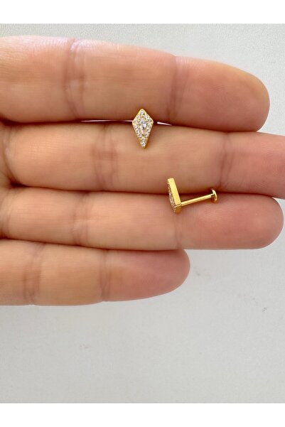 Arescollection 1 adet G23 TİTANİUM ( titanyum ) tragus helix kıkırdak uyumlu ...