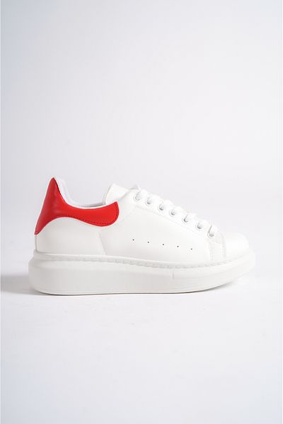 Mubiano Mbmkq200-bk Pantofi sport și pantofi sport pentru femei cu talpă groasă alb/roșu