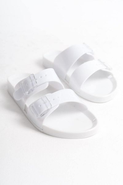 Mubiano White Jelly Matte Women's Slippers - Summer Mstb146-b