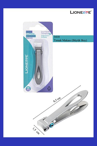 Lionesse Nail Clipper Large Size 3418 - for Wide Mouth, Mushroom, Callus, Thick, Ingrown Nails