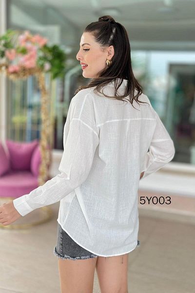 İnce Topuk Cotton Linen Shirt 5Y003
