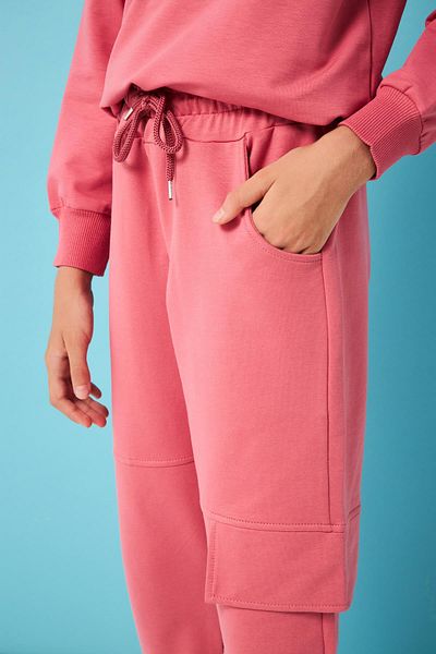 Perendi Κοριτσίστικο αθλητικό παντελόνι Dusty Rose με λεπτομέρεια κάλυψης τσέπης