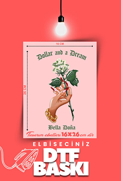 VİZYON İKRA "ROSE" تحت عنوان الكي على تي شيرت نقل النسيج طباعة DTF