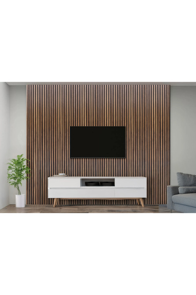 BAYMONİ Akustik Duvar Paneli (Hareli Ceviz) 60x280x1,7cm