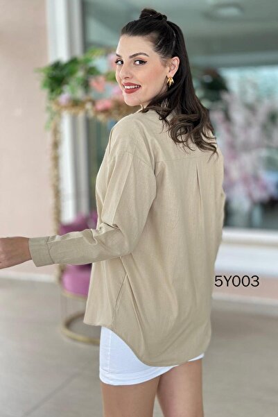 İnce Topuk Cotton Linen Shirt 5Y003
